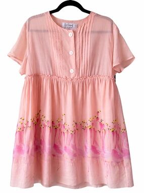 Rachel Antonoff Howard Flamingo Dress Size XS Pink Babydoll Novelty Print